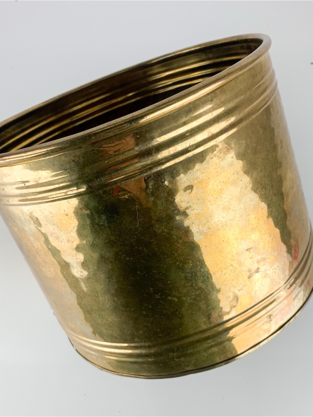 Vintage Hammered Brass Planter Centerpiece Boho Cottage Holiday Decor Decorative